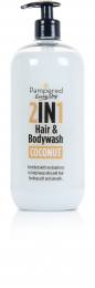 Pampered 2 in 1 Hair & Bodywash Coconut 1 litre